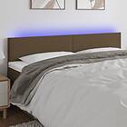 vidaXL Sänggavel LED mörkbrun 180x5x78/88 cm tyg 3121349