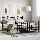 vidaXL Bed Frame med huvudgavel och fotgavel svart metall 180x200 cm 353461