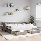 vidaXL Dagbädd utdragbar med lådor taupe 90x200 cm tyg 3197483