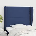 vidaXL Sänggavel med kanter blå 93x23x118/128 cm tyg 3117804