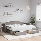 vidaXL Dagbädd utdragbar med lådor taupe 80x200 cm tyg 3197240