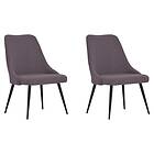 vidaXL Matstolar 2 st taupe tyg 330864