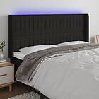 vidaXL Sänggavel LED svart 203x16x118/128 cm tyg 3124310