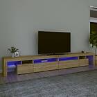 vidaXL Support TV med LED-belysning sonoma ek 290x36,5x40 cm 3152804