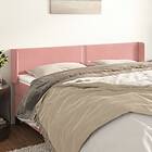 vidaXL Sänggavel med kanter rosa 183x16x78/88 cm sammet 3118693