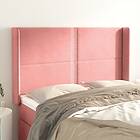 vidaXL Sänggavel med kanter rosa 147x16x118/128 cm sammet 3119493