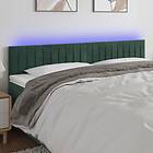 vidaXL Sänggavel LED mörkgrön 160x5x78/88 cm sammet 3121907