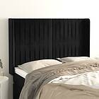vidaXL Sengegavl med kanter svart 147x16x118/128 cm sammet 3119868