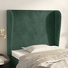 vidaXL Sänggavel med kanter mörkgrön 93x23x118/128 cm sammet 3117715