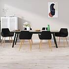 vidaXL Matstolar 6 st svart sammet 3092759