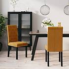 vidaXL Matstolar 2 st brun sammet 336889