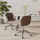 vidaXL Snurrbara matstolar 2 st taupe tyg 3103093