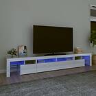 vidaXL TV-benk med LED-belysning vit högglans 260x36,5x40 cm 3152782