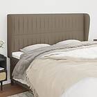 vidaXL Sengegavl med kanter taupe 203x23x118/128 cm tyg 3118220