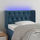 vidaXL Sänggavel LED mörkblå 83x16x78/88 cm sammet 3123606