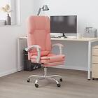 vidaXL Chaise de bureau med massage rosa konstläder 349681