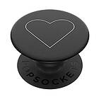 PopSockets PopGrip Expanding Stand and Grip with a Swappable Top for Phones & Tablets - White Heart Black