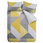 Catherine Lansfield Larsson Geo Easy Care 3 pcs, Double Duvet Set Ochre