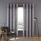 Catherine Lansfield Melville Woven Texture 66 x 90 Inch Eyelet Curtain Pair Grey