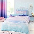 Catherine Lansfield Parure de lit avec Housse de Couette et taies d'oreiller Motif Nuages Arc-en-Ciel Pastel