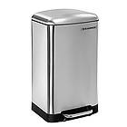 Songmics Rubbish Bin, 30L Trash Can, Steel Pedal Bin, with Inner Bucket and Lid, Soft Closure, Airtight, for Kitchen, Living Room, Silver Co