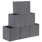 Songmics Set of 6 Foldable Storage Boxes, Fabric Storage Cubes, Clothes Organiser, Toy Bins with Grommet, 30 x 30 x 30 cm, for Bedroom, Livi