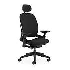Steelcase Leap Ergonomic Height Adjustable Office Chair with Adjustable Lumbar Support and Armrests, Comfortable Upholstery in Grey Fabric