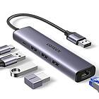 Ugreen 5-in-1 USB Hub USB 3.0 Ethernet Adapter Slim