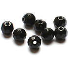 Darts Glass Bead 6 mm Facet Black 9-pack