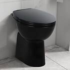 vidaXL Hög toalettstol 7 cm utan spolkant mjuk stängning keramik svart 145780
