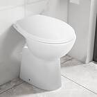 vidaXL Hög toalettstol 7 cm utan spolkant mjuk stängning keramisk vit 145779