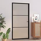 vidaXL Porte intérieure 102,5x201,5 cm svart matt glas och aluminium 350555