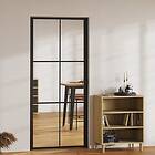 vidaXL Internal Door ESG-glass och aluminium 93x201.5 cm svart 151204
