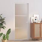 vidaXL Internal Door 83x201.5 cm vit matt glass och aluminium 350577