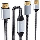 NÖRDIC 1.8m Active HDMI 2.0 to DisplayPort 1.2 Cable 4K 60Hz HDMI to DP with USB Power