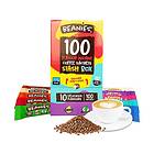 Beanies 100 Mixed Stash Box -låda med smaksatt snabbkaffe. 100 portionsförpackningar