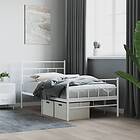 vidaXL Bed Frame med huvudgavel och fotgavel vit metall 107x203 cm 355722