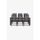 Nordform Trädgårdsgrupp med iläggsskiva, 6 stolar Black/teak 275