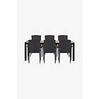 Nordform Trädgårdsgrupp med iläggsskiva, 8 stolar Black/teak 275