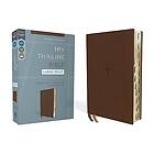 Niv, Thinline Bible, Large Print, Leathersoft, Brown, Red Letter, Thumb Indexed,
