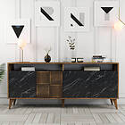 Hanah Home Avlastningsbord Milan 180 cm Valnöt Svart 79