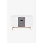 Loft24 Sideboard Meera 2 dörrar/3 skuffer Vit MDF 130 80