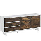 Loft24 Sideboard Morgan 2 dörrar/3 skuffer Hvit/Brun 165 68
