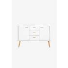 Loft24 Sideboard Piano 2 dörrar/3 skuffer Vit MDF 136 86