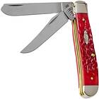 Case Cutlery Dark Red Bone Peach Seed Jig Mini Trapper CA31952