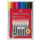 Faber-Castell Tusjpenner FC Grip i ass.sett a 10 stk