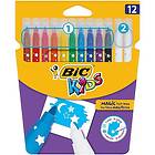 BIC Fiberpenn Kids Colour & Erase (12)