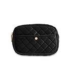 Fan Palm Beauty Bag Quilted Velvet Black Medium