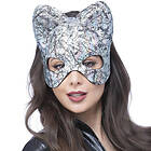 Katt Mask Metallisk Silver