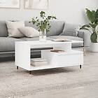 vidaXL Soffbord vit 90x49x45 cm konstruerat trä 831012